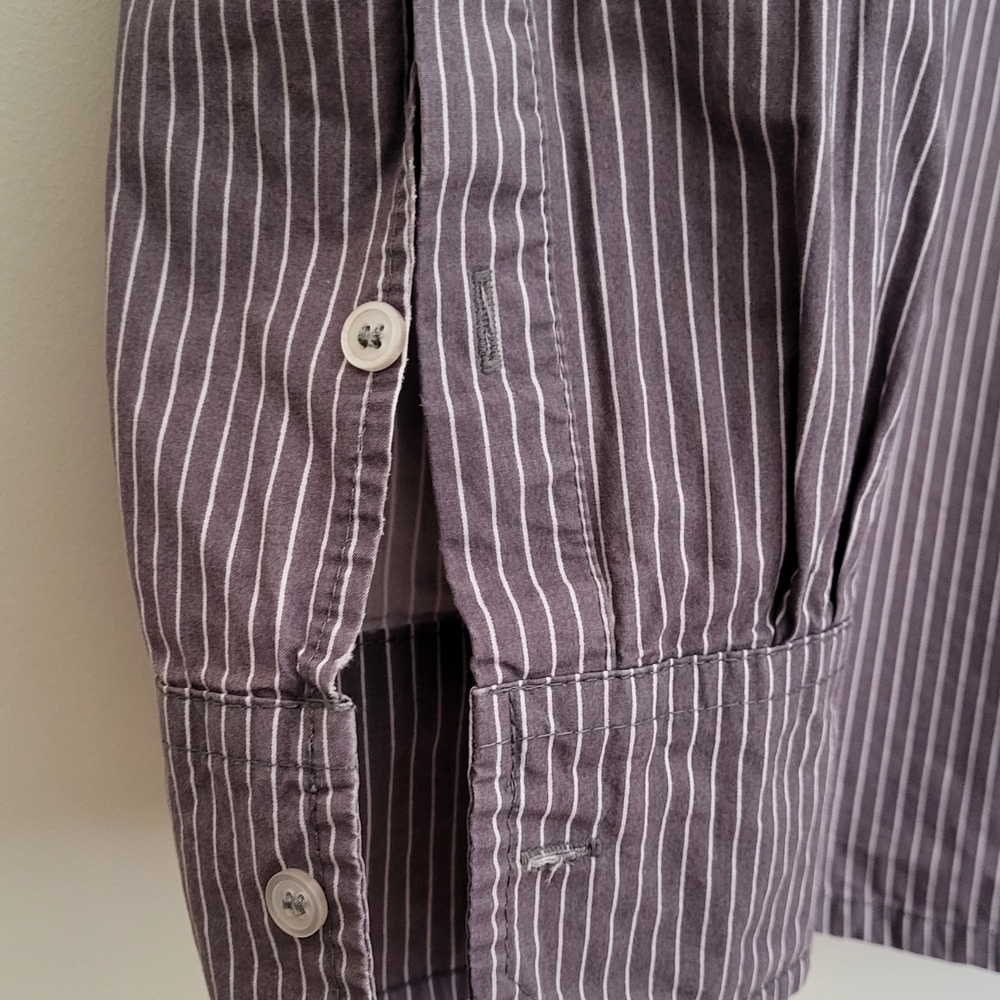Men's Striped Shirt - Grey Large - Picture 5 of 7